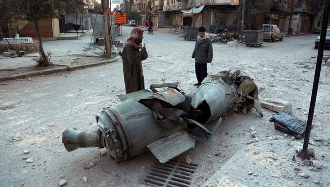 Обломки ракеты в Восточной Гуте. Архив
