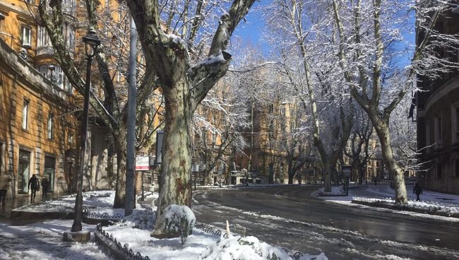 Снег, выпавший на улицах Рима. 27 февраля 2018 Снег, выпавший на улицах Рима. 27 февраля 2018