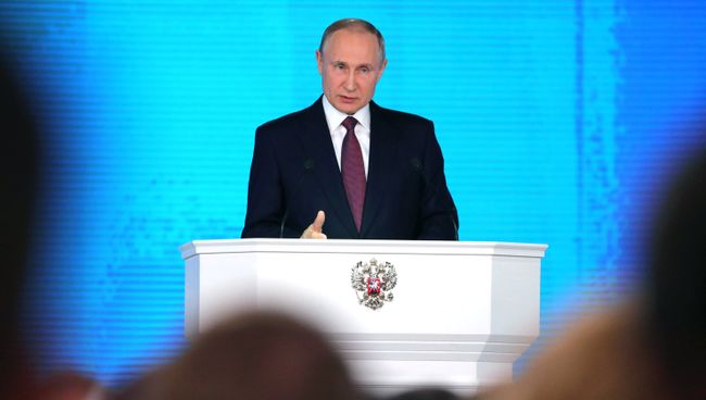 Владимир Путин выступает с ежегодным посланием Федеральному Собранию в ЦВЗ Манеж. 1 марта 2018 Владимир Путин выступает с ежегодным посланием Федеральному Собранию в ЦВЗ Манеж. 1 марта 2018