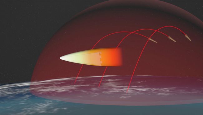 Изображение российского ракетного комплекса стратегического назначения с гиперзвуковым планирующим крылатым блоком