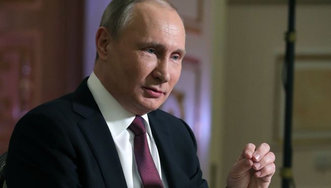 Президент РФ Владимир Путин дает интервью журналисту американского телеканала NBC Мегин Келли в Кремле. 1 марта 2018
