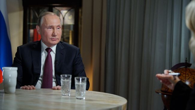Владимир Путин дает интервью журналисту американского телеканала NBC Мегин Келли в Калининграде. 2 марта 2018