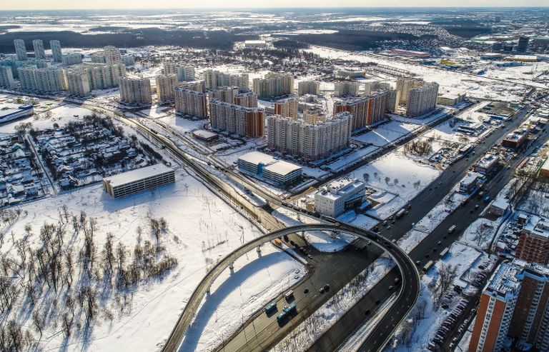 Новая эстакада через Варшавское шоссе в Щербинке