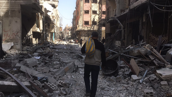 Освобожденный населенный пункт Сакба в Восточной Гуте, Сирия Освобожденный населенный пункт Сакба в Восточной Гуте, Сирия