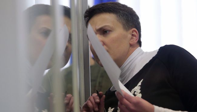 Надежда Савченко во время заседания апелляционного суда. Архивное фото Надежда Савченко во время заседания апелляционного суда. Архивное фото