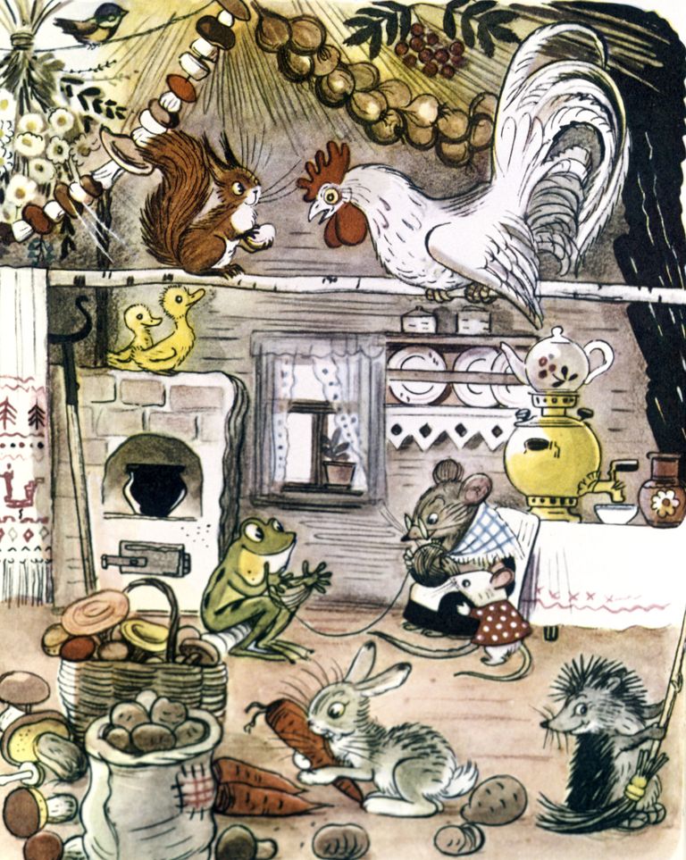 Репродукция иллюстрации к книге Сказки и картинки. Художник Владимир Сутеев