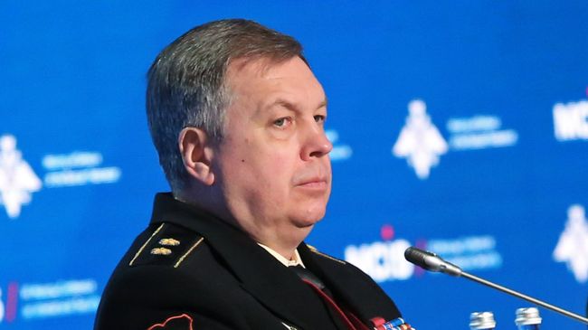 Первый заместитель начальника ГУ Генерального штаба ВС РФ Игорь Костюков на VII Московской конференции по международной безопасности. 5 апреля 2018