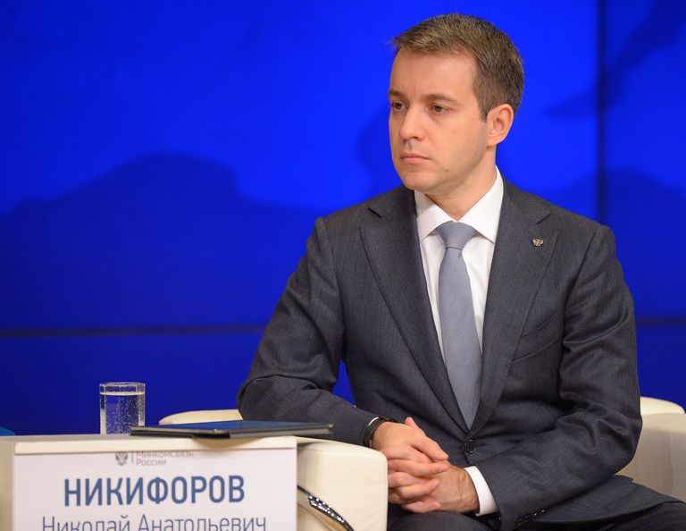 Министр связи и массовых коммуникаций Российской Федерации Николай Никифоров во время заседания в Международном мультимедийном пресс-центре МИА Россия сегодня. 9 апреля 2018