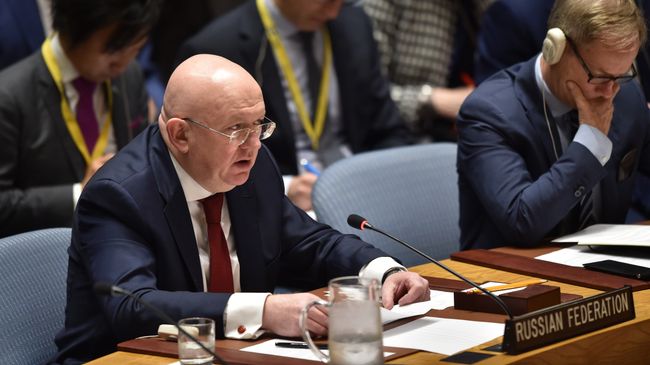 Постпред РФ при ООН Василий Небензя на заседании Совета Безопасности ООН Постпред РФ при ООН Василий Небензя на заседании Совета Безопасности ООН