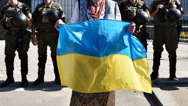 Акция протеста у посольства России в Киеве. Архивное фото Акция протеста у посольства России в Киеве. Архивное фото