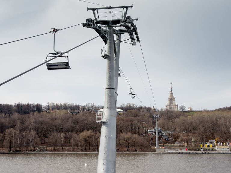 Канатная дорога через Москва-реку в Лужниках