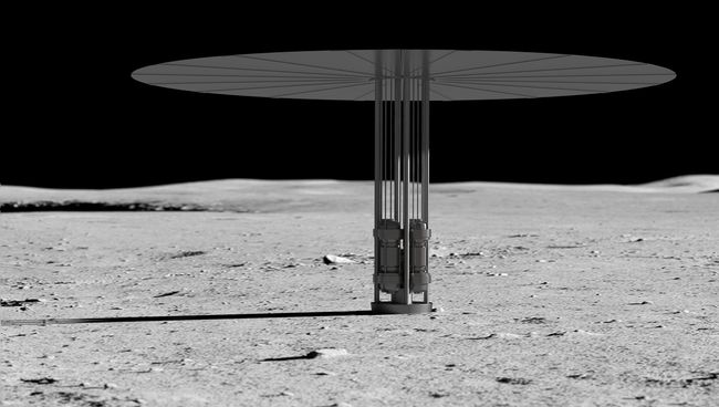 Компактный ядерный реактор Kilopower на поверхности Луны Компактный ядерный реактор Kilopower на поверхности Луны