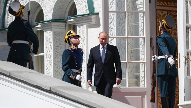 Президент РФ Владимир Путин после церемонии инаугурации. 7 мая 2018