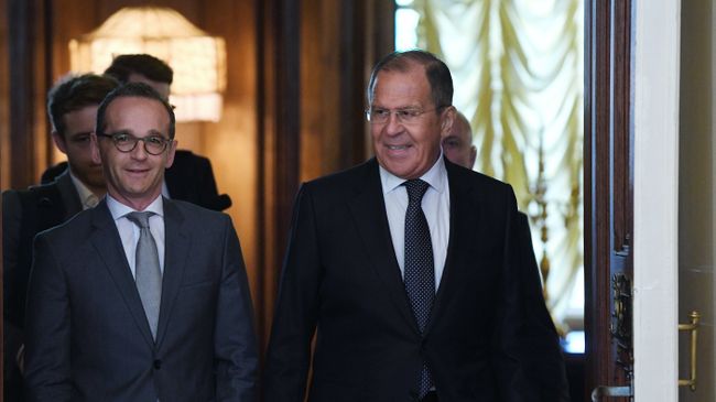 Исполняющий обязанности МИД РФ Сергей Лавров и глава МИД Германии Хайко Маас во время встречи в Доме приемов МИД России. 10 мая 2018 Исполняющий обязанности МИД РФ Сергей Лавров и глава МИД Германии Хайко Маас во время встречи в Доме приемов МИД России. 10 мая 2018
