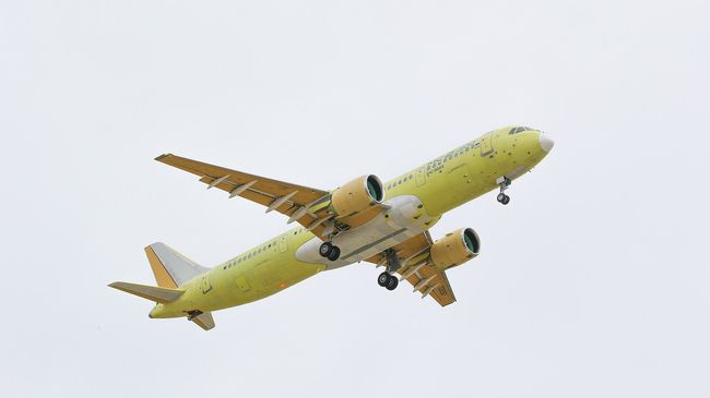 Самолет МС-21-300 во время испытательного полета. Архивное фото