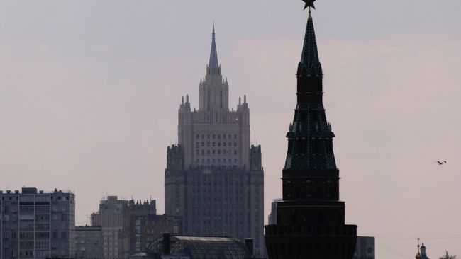Высотное здание министерства иностранных дел РФ. Архивное фото Высотное здание министерства иностранных дел РФ. Архивное фото