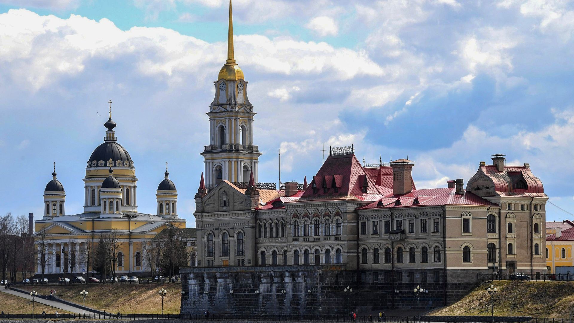 Речной порт и Спасо-Преображенский кафедральный собор в городе Рыбинске Ярославской области - РИА Новости, 1920, 03.11.2022