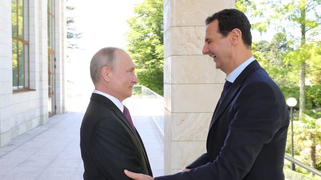 Президент РФ Владимир Путин и президент Сирийской арабской республики Башар Асад. Архивное фото Президент РФ Владимир Путин и президент Сирийской арабской республики Башар Асад. Архивное фото