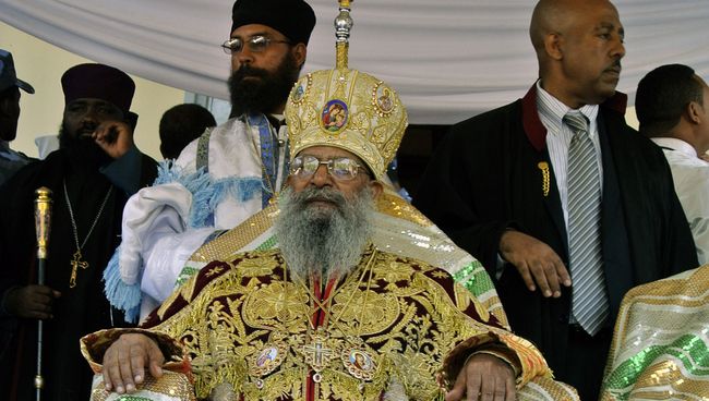 Патриарх Эфиопии Абуна Матфий в Свято-Троицком соборе в Аддис-Абебе Патриарх Эфиопии Абуна Матфий в Свято-Троицком соборе в Аддис-Абебе