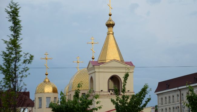 Церковь Архангела Михаила в центре Грозного, в которой четверо боевиков пытались захватить прихожан в качестве заложников. 19 мая 2018 Церковь Архангела Михаила в центре Грозного, в которой четверо боевиков пытались захватить прихожан в качестве заложников. 19 мая 2018