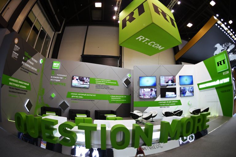 Стенд телеканала RT на Петербургском международном экономическом форуме 2018