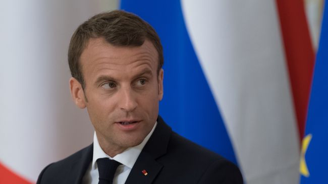 Президент Франции Эммануэль Макрон на совместной с президентом РФ Владимиром Путиным. Архивное фото Президент Франции Эммануэль Макрон на совместной с президентом РФ Владимиром Путиным. Архивное фото