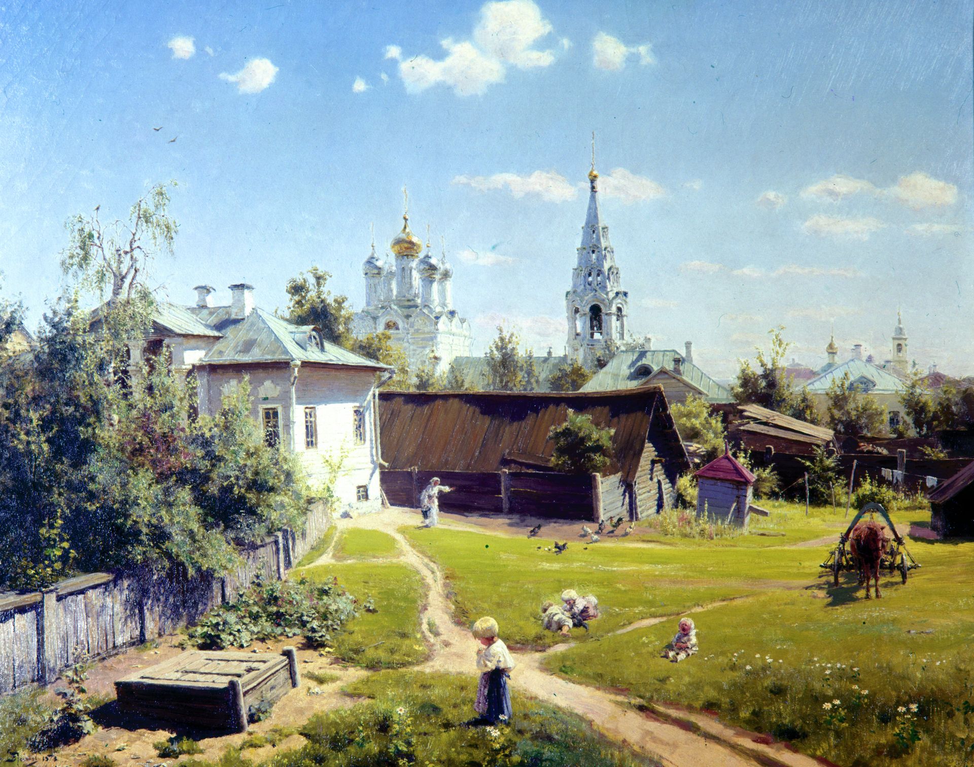 Репродукция картины Московский дворик. Художник Василий Дмитриевич Поленов - РИА Новости, 1920, 28.01.2022