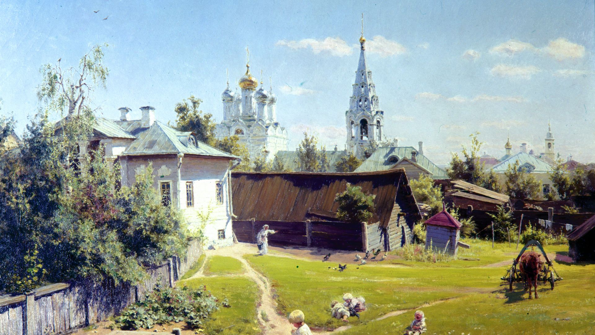 Репродукция картины Московский дворик. Художник Василий Дмитриевич Поленов Репродукция картины Московский дворик. Художник Василий Дмитриевич Поленов - РИА Новости, 1920, 12.03.2021