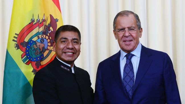 Министр иностранных дел РФ Сергей Лавров и глава МИД Боливии Фернандо Уанакуни Мамани