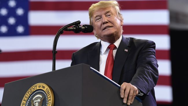 Президент США Дональд Трамп на митинге в Миннесоте. Архивное фото Президент США Дональд Трамп на митинге в Миннесоте. Архивное фото