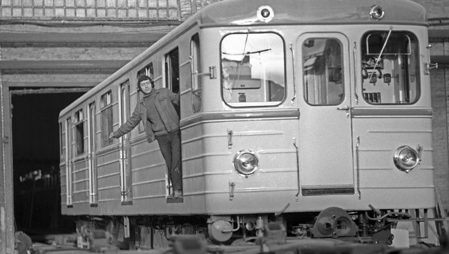 Метровагон, выпущенный для пражского метрополитена Мытищинским машиностроительным заводом (сейчас акционерное общество Метровагонмаш).