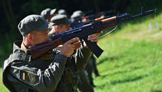 Резервисты Национальной гвардии Украины на сборах во Львовской области. Архивное фото Резервисты Национальной гвардии Украины на сборах во Львовской области. Архивное фото