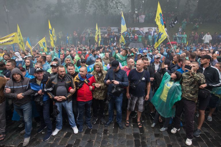 Автовладельцы с европейскими номерами пикетируют Верховную раду в Киеве. 11 июля 2018