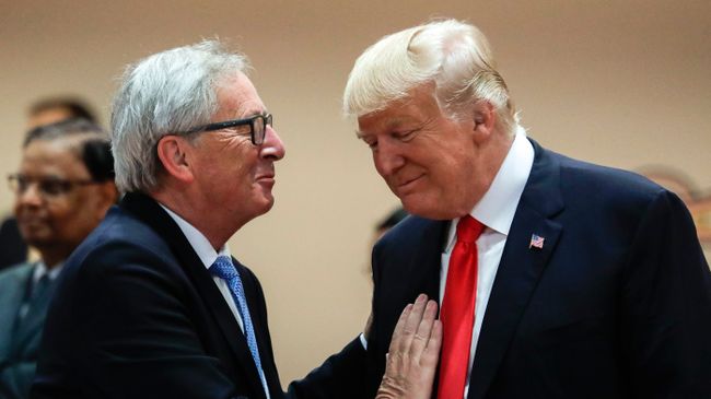 Председатель Европейской комиссии Жан-Клод Юнкер и президент США Дональд Трамп. Архивное фото Председатель Европейской комиссии Жан-Клод Юнкер и президент США Дональд Трамп. Архивное фото