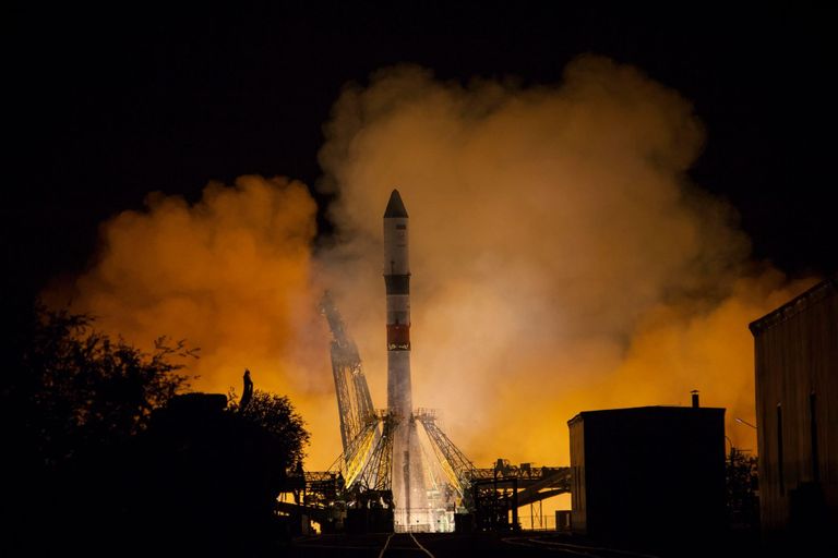 Пуск ракеты-носителя Союз-2.1А с транспортным грузовым кораблем Прогресс МС-09 к Международной космической станции со стартовой площадки космодрома Байконур Пуск ракеты-носителя Союз-2.1А с транспортным грузовым кораблем Прогресс МС-09 к Международной космической станции со стартовой площадки космодрома Байконур