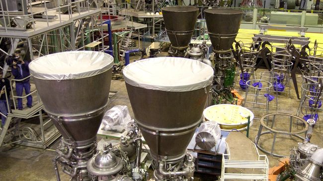Российские ракетные двигатели РД-180, изготовленные по заказу США на НПО Энергомаш. Архивное фото