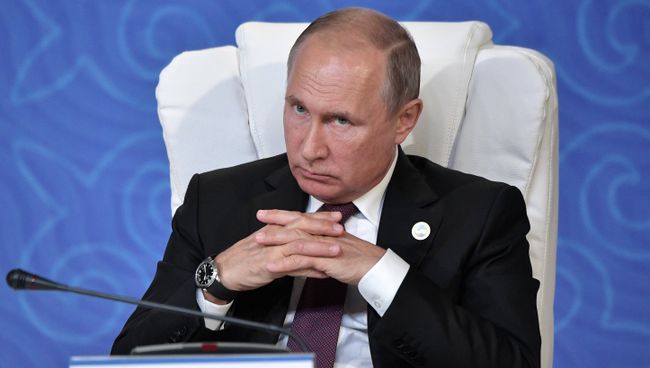 Владимир Путин во время заявления по итогам саммита глав государств-участников V Каспийского саммита в Актау. 12 августа 2018 Владимир Путин во время заявления по итогам саммита глав государств-участников V Каспийского саммита в Актау. 12 августа 2018