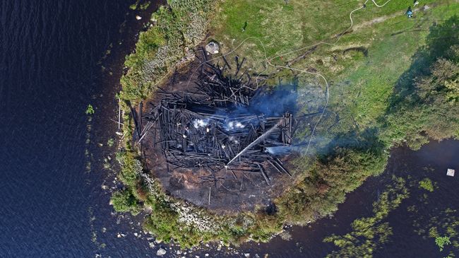 Сгоревшая церковь Успения Божией Матери в Кондопоге