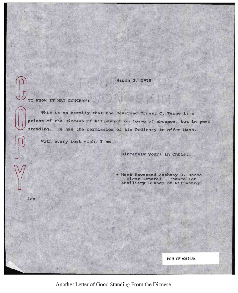 Another Letter of Good Standing From the Diocese Another Letter of Good Standing From the Diocese