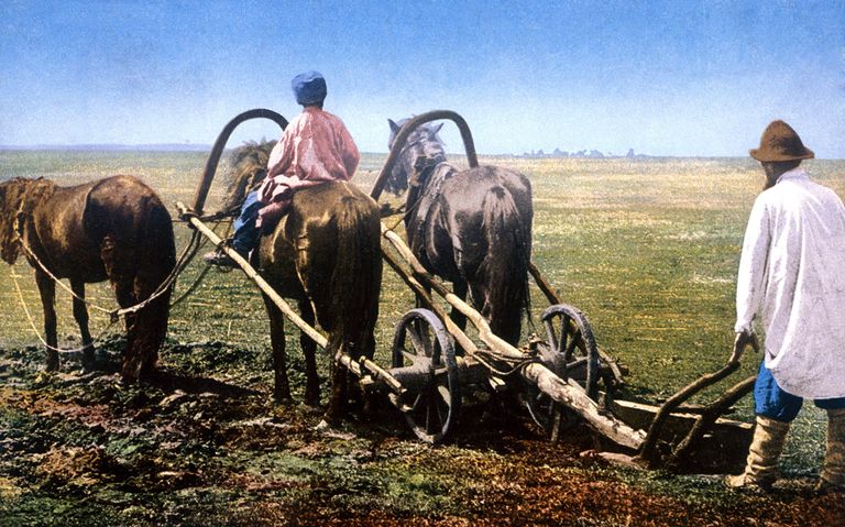 Русские крестьяне во время полевых работ. Почтовая открытка ХХ в. Русские крестьяне во время полевых работ. Почтовая открытка ХХ в.