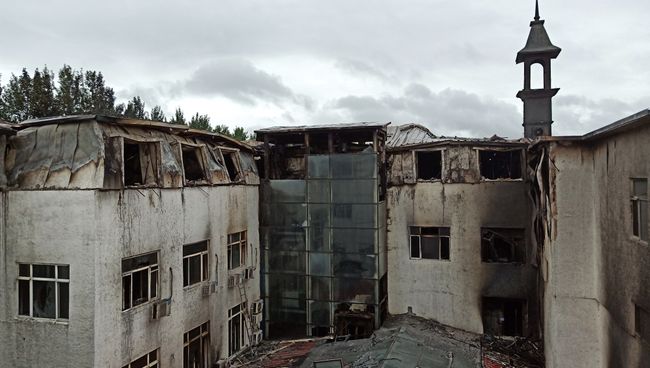 Отель после пожара в Харбине, Китай. 25 августа 2018 Отель после пожара в Харбине, Китай. 25 августа 2018
