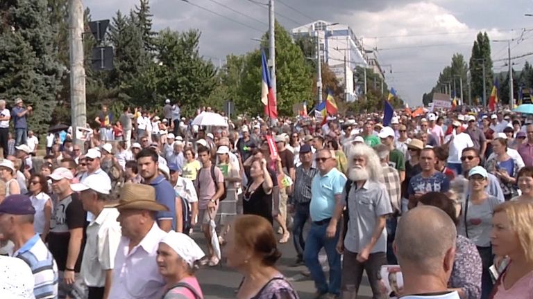 Многотысячные протесты в центре Кишинева Многотысячные протесты в центре Кишинева
