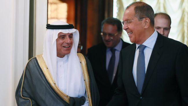 Министр иностранных дел РФ Сергей Лавров и министр иностранных дел Саудовской Аравии Адель аль-Джубейр во время встречи Министр иностранных дел РФ Сергей Лавров и министр иностранных дел Саудовской Аравии Адель аль-Джубейр во время встречи