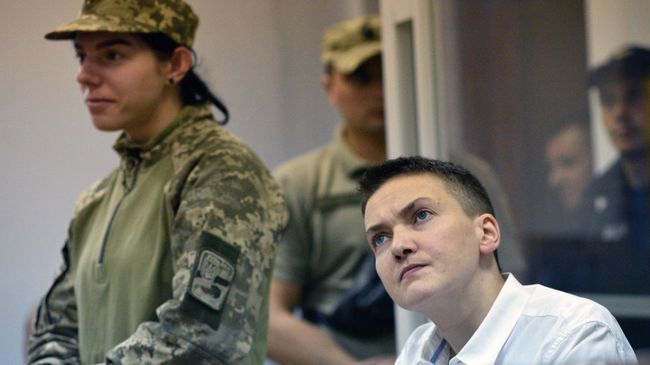 Депутат Верховной рады Украины Надежда Савченко на заседании Шевченковского районного суда в Киеве. Архивное фото