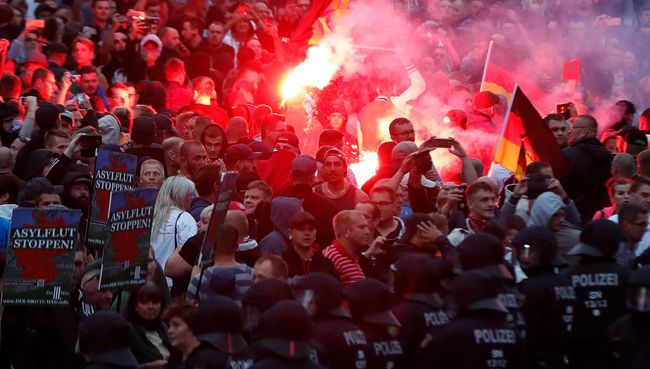 Акция протеста в Хемнице. Архивное фото Акция протеста в Хемнице. Архивное фото