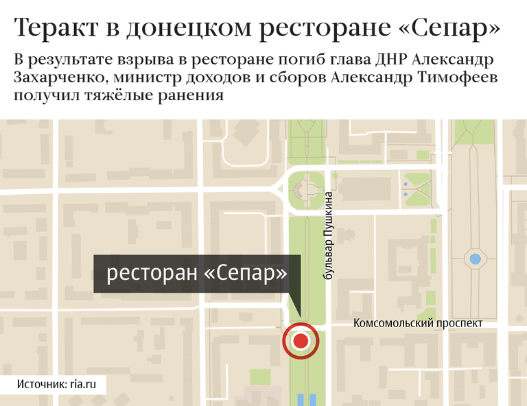 Теракт в донецком ресторане Сепар