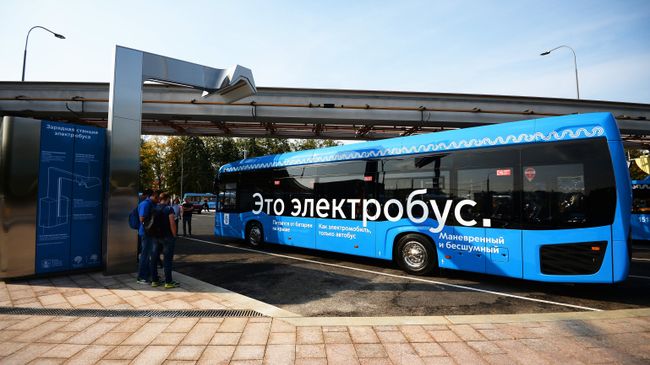 Станция зарядки пассажирского электробуса в Москве Станция зарядки пассажирского электробуса в Москве