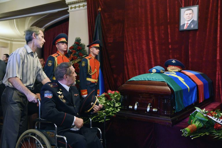 На церемонии прощания с главой ДНР Александром Захарченко