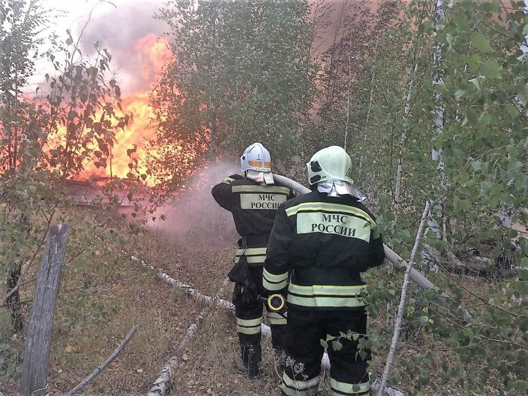 Пожар на территории полигона Погоново и Новоусманском лесничестве Воронежской области. 11 сентября 2018
