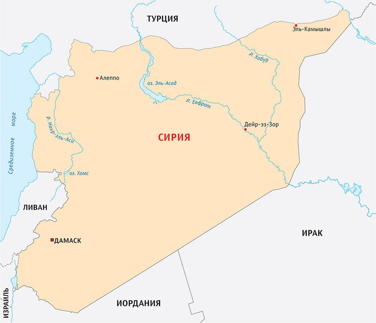 Карта Сирии Карта Сирии